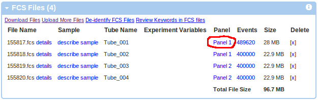FCS file list