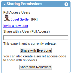Sharing Permissions panel