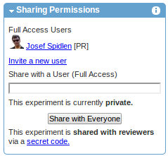 Sharing permissions (after sharing with reviewers)